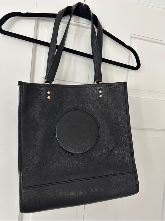 Coach Handbags - Coach Black Pebbled Leather Tote with Circular Logo Medallion